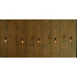 Solar 10 partylights met filament 4.5m/1.5m aanloopsnoer zwart / met steker en clip