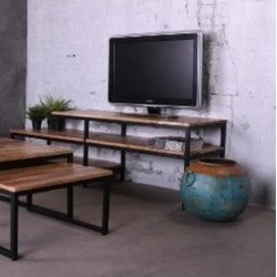 Tv meubel | industrieel | Mangohout | Mango | naturel | 180 x 45 x 55(h) cm