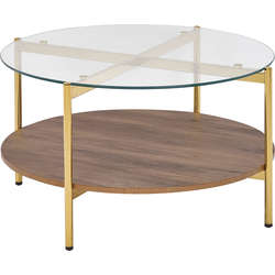Beliani LOVELL - Salontafel-Goud-Veiligheidsglas
