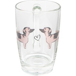 Clayre & Eef Theeglas 300 ml Honden Theemok Theebeker