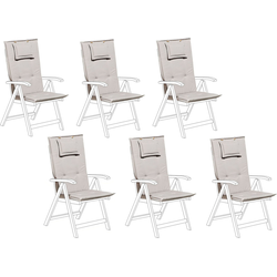 TOSCANA  - Tuinkussen set van 6 - Taupe - 50 x 70 cm - Polyester