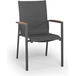 Foxx Stockable Chair Antraciet / Teak - Tierra Outdoor