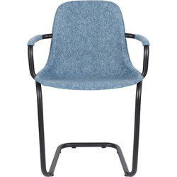 Zuiver Thirsty Eetkamerstoelen met armleuning Blauw - Set van 2