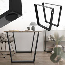Tafelpoten Tafelonderstel set van 2 V-Design 75 x 72 cm zwart mat staal ML-Design