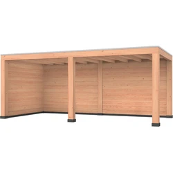 Douglas overkapping 600 x 300, met achterwand en zijwand, Westwood Modern