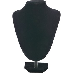 Melady Sieradenhouder Buste  19x25 cm Zwart Hout Textiel Juwelenhouder