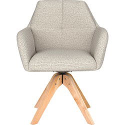 Housecraft Living Pete Eetkamerstoel Draaibaar Hout Off-White
