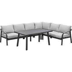 Monti lounge-diningset - 5-dlg - c. black -  rope taupe - sand