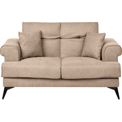 Beliani SKIVE - Tweezitsbank-Bruin-Polyester
