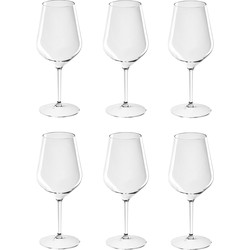 6x Witte of rode wijn glazen 47 cl/470 ml van onbreekbaar kunststof - Wijnglazen