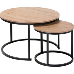Set van 2 nestende ronde salontafels - L70 cm
