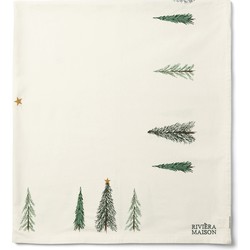 Riviera Maison Tafelkeed, Tafellaken, Tafeltextiel, kerstboom print - Winter Forest Table Cloth - groen