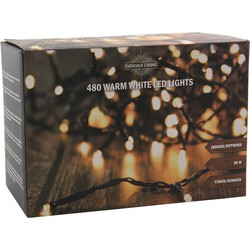 Kerstverlichting warm wit buiten 480 lampjes 3600 cm inclusief timer en dimmer - Kerstverlichting kerstboom