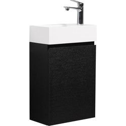 Badplaats Toiletmeubel Angela 40 x 22 cm - Zwart - Fonteinmeubel met Wastafel