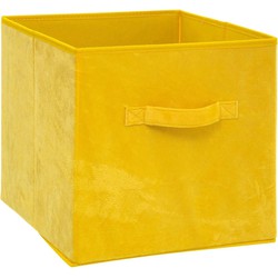 Opbergmand/kastmand 29 liter geel polyester 31 x 31 x 31 cm - Opbergmanden