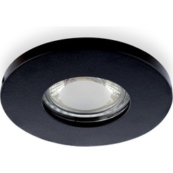 Groenovatie Inbouwspot Rond, Vast, Spatdicht IP44, GU10 Fitting, Mat Zwart