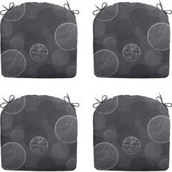 Madison -  Zitkussen Circle grey - Ca. 46x48 cm - Set van 4