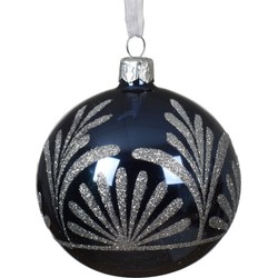 Kerstballen glas d8 cm nachtblauw Q