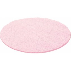 Tapijtenloods Basic Rond Shaggy vloerkleed Roze Hoogpolig- 200 CM ROND