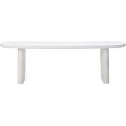 Eettafel Deens Ovaal 200cm - Wit Betonlook - Maya