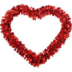 Clayre & Eef Kerstdecoratie Hart Rood Kunststof