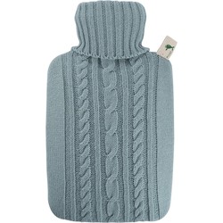 Luxe warmwaterkruik met gebreide hoes pastel blauw 1,8 liter - Kruiken