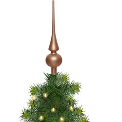 Kerstboom glazen piek bruin mat 26 cm - kerstboompieken