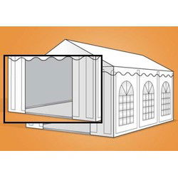 Eindwand PVC met deuringang 8 mtr breed BEIGE