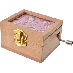 Clayre & Eef Muziekdoos 9x6x4 cm Roze Hout