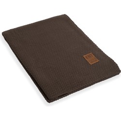 Knit Factory Jesse Gebreid Plaid - Woondeken - Kleed - Dark Taupe - 160x130 cm