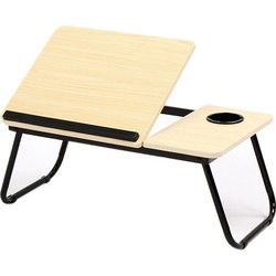 Laptoptafel - naturel - MDF/metaal - 62x37x26 cm - bedtafel - Dienbladen