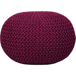 SVJ Poef Rond - 55 x 55 x 37 cm - Kunststof - Rood