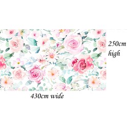 Vliesbehang - 430x250cm -Bloemen rose roze 