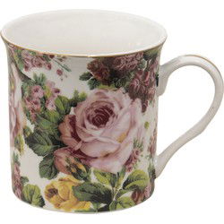 Clayre & Eef Mok Roze Porselein Bloemen