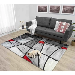 Modern vloerkleed - Kristal Rood - 80 X 150 CM