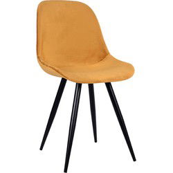 LABEL51 Eetkamerstoel Capri - Oker - Fluweel - Black Frame