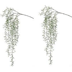 2x Groene Hoya kunstplant hangende tak 120 cm - Kunstplanten