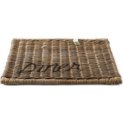 Riviera Maison Rustic Rattan Placemat Diner black set van 2