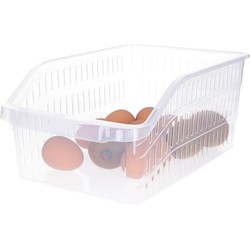 B-Home Koelkast/keuken organiser open mand - transparant - kunststof - 20 x 30 x 13 cm - Keukenkastorganizer