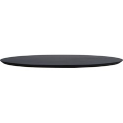 Ovaal tafelblad - 120x70x3,8 - Zwart - Mangohout