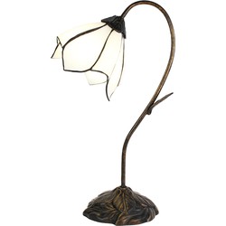 LumiLamp Tiffany Tafellamp  48 cm Wit Glas Tiffany Bureaulamp