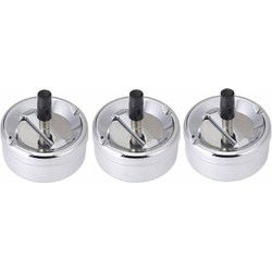 Draaiasbak - 3x - druk en draai Asbak - metaal - roterend - 9 cm - Asbakken