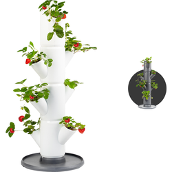 Gusta Garden - Sissy Strawberry - Aardbeien Planten - Aardbeienzak - Kweekbak - Kweektafel - Plantentoren met 4 Levels - Wit