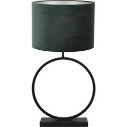 Tafellamp Liva/Velours - Zwart/Donkergroen - Ø40x78,5cm