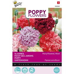 3 stuks - Poppies of the world papaver pioenbloemig