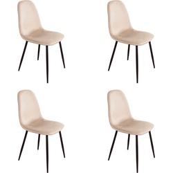 PoleWolf - Blossom chair - Velvet - Sand White - Promotion - Set of 4