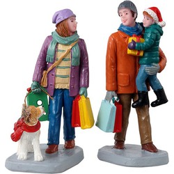 Holiday shoppers, set of 2