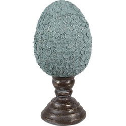 Clayre & Eef Decoratie Beeld Ei Blauw Kunststof