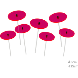 7 stuks! Zonnevangers Rood-Roze (kleur fuchsia) klein 25x8 cm Cazador Del Sol