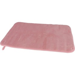 Sneldrogende badmat met anti slip roze 40 x 60 cm rechthoekig - Badmatjes